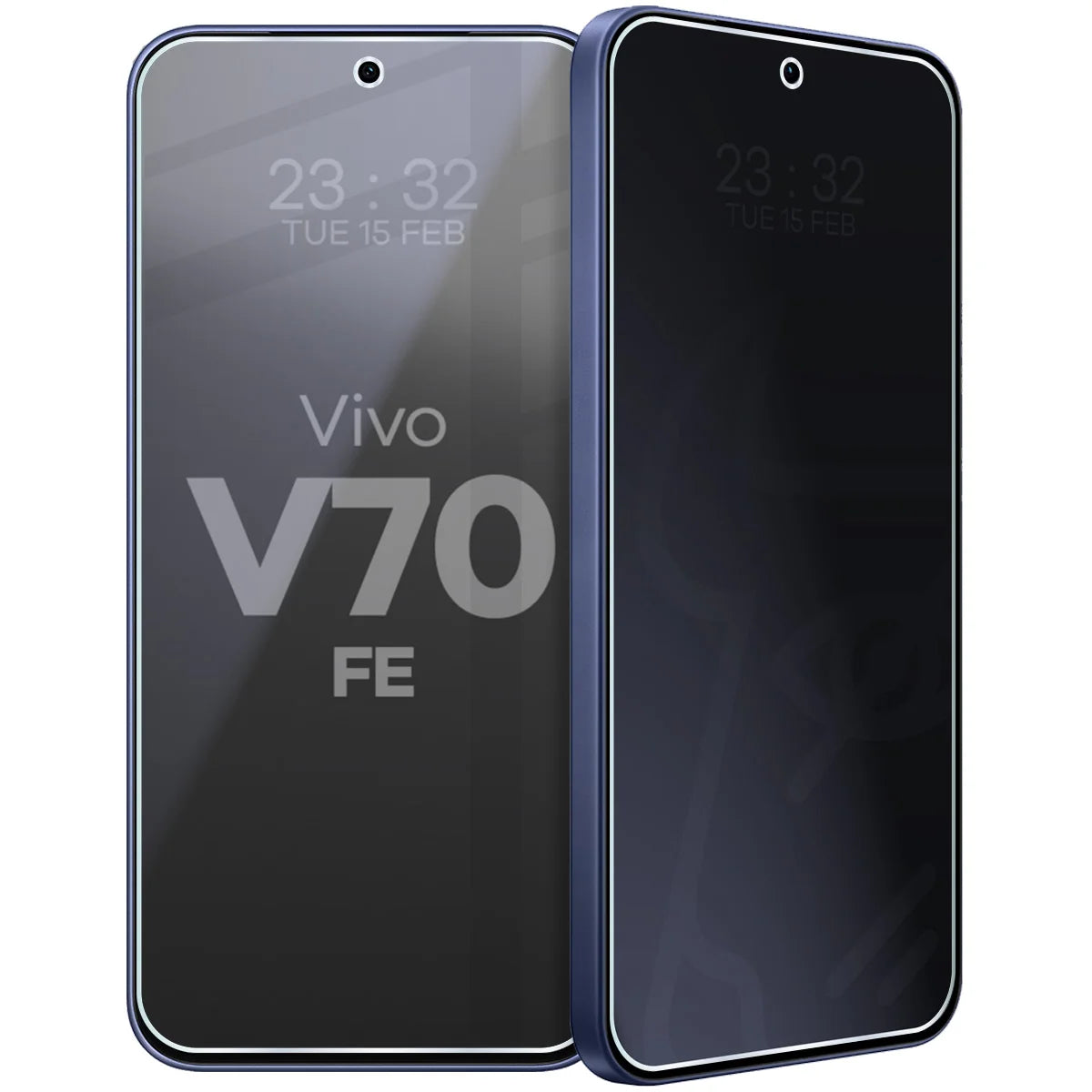 Hybridglas mit Privatschutzfilter für Vivo V70 FE 5G, Bizon Hybrid Shadow, Matt