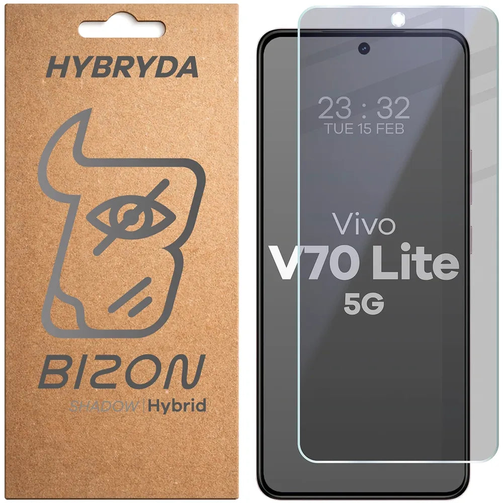 Hybridglas mit Privatschutzfilter für Vivo V70 Lite 5G, Bizon Hybrid Shadow, Matt (1/6)