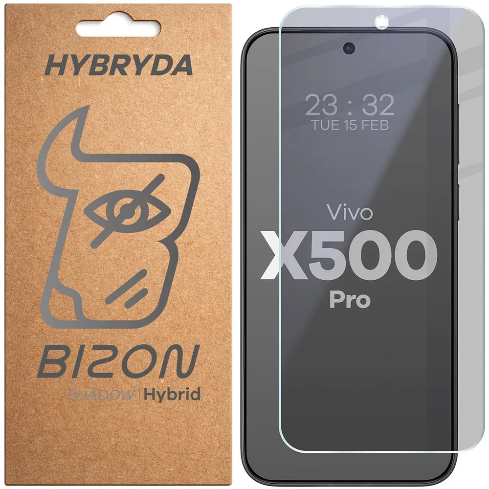 Hybridglas mit Privatschutzfilter für Vivo X500 Pro, Bizon Hybrid Shadow, Matt (1/6)