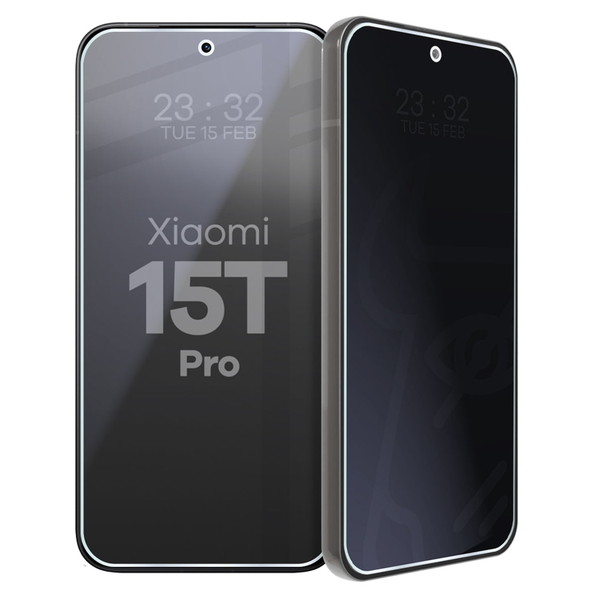 Hybridglas mit Privatschutzfilter für Xiaomi 15T Pro, Bizon Hybrid Shadow, Matt