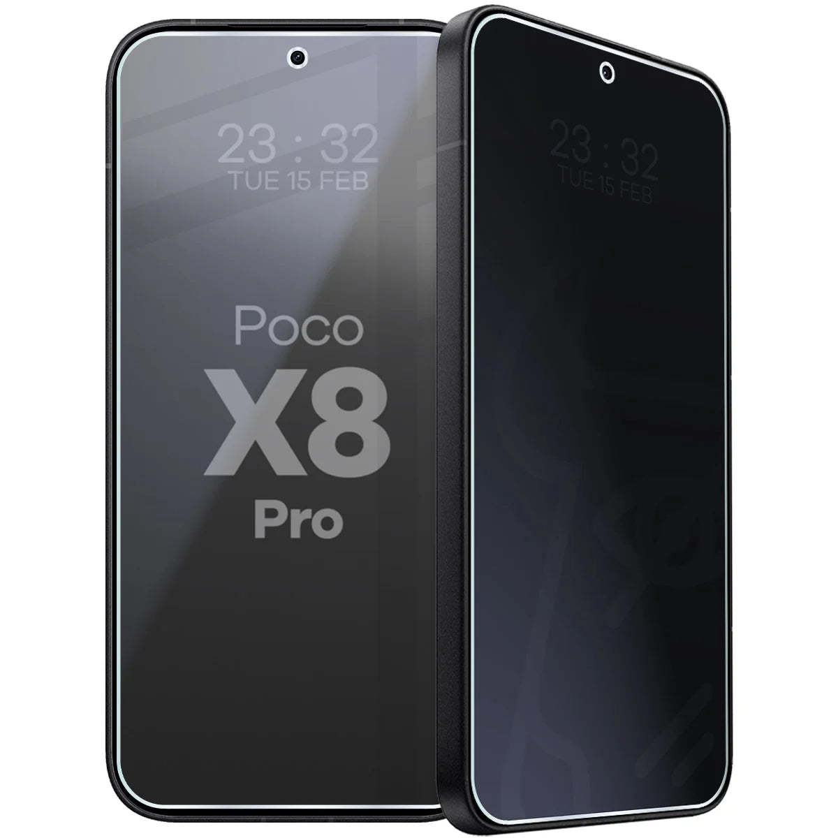 Hybridglas mit Privatschutzfilter für Xiaomi POCO X8 Pro Max, Bizon Hybrid Shadow, Matt