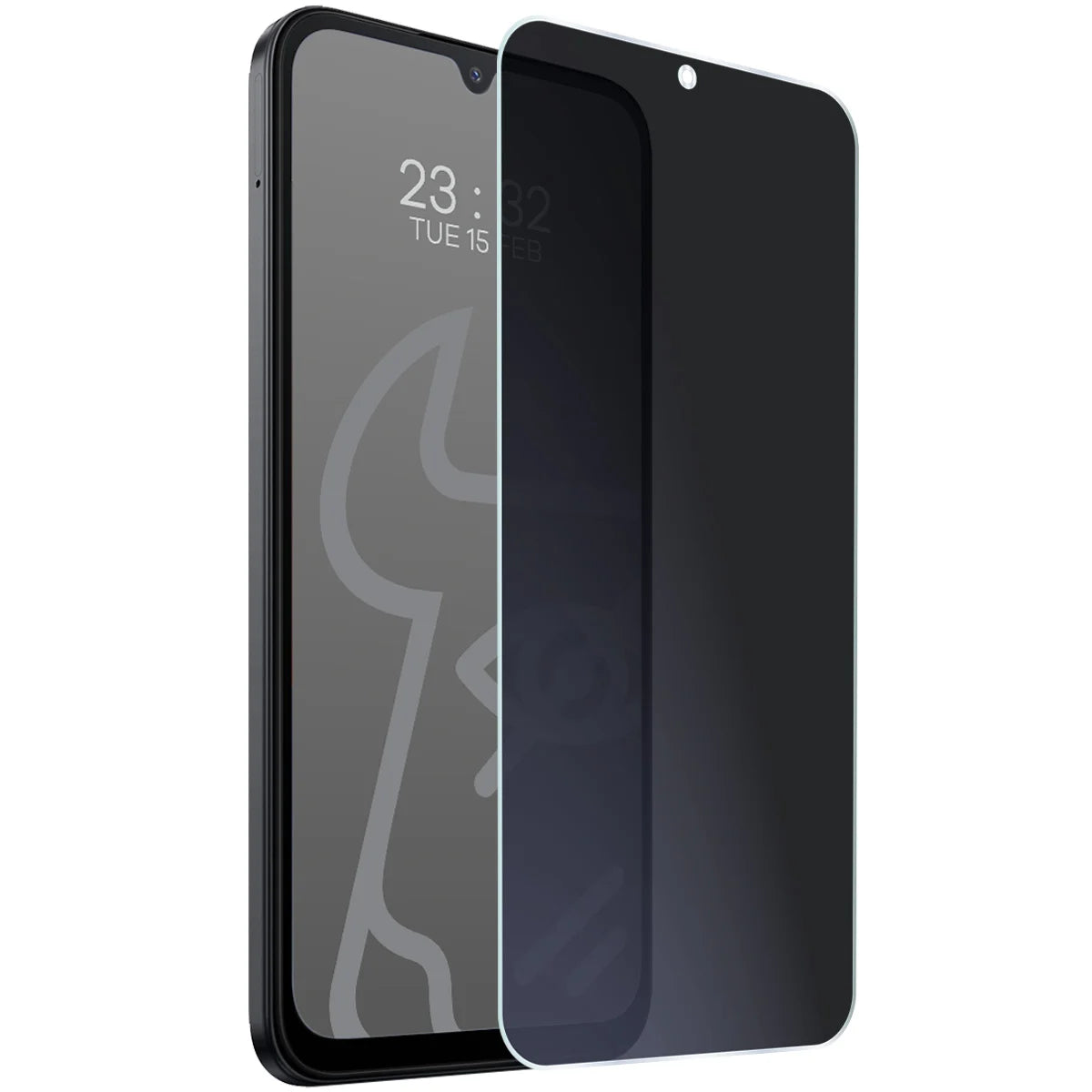 Hybridglas mit Privatschutzfilter für Xiaomi Redmi A7 Pro 4G, Bizon Hybrid Shadow, Matt