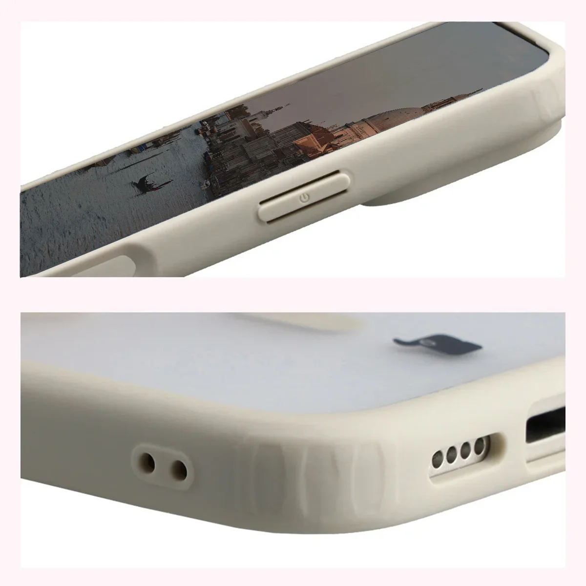 Schutzhülle mit Magnetring + gehärtetem Glas für iPhone 18 Pro Max / 17 Pro Max, Bizon MatteO Pack, Getönt-Beige (6/9)