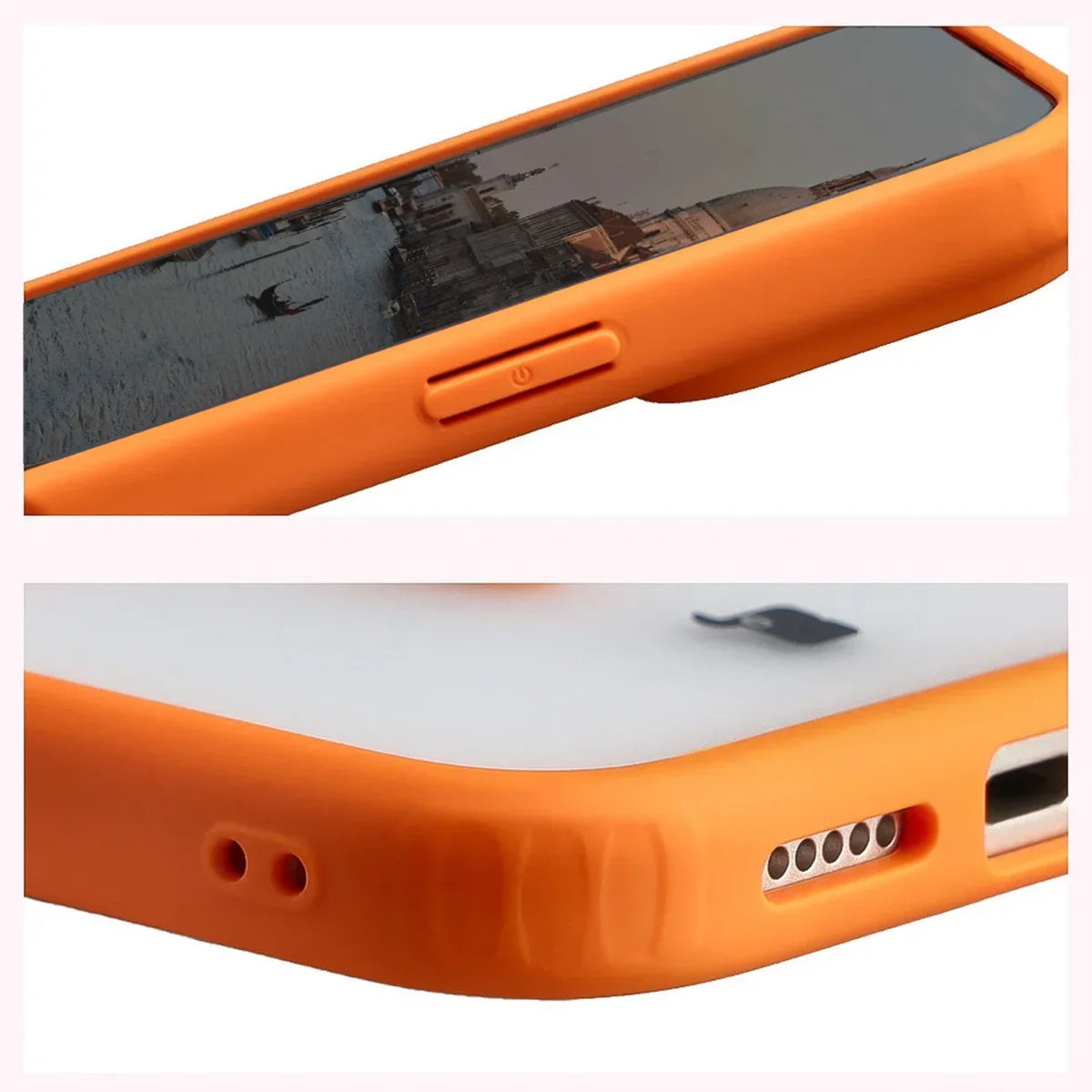 Schutzhülle mit Magnetring + gehärtetem Glas für iPhone 18 Pro Max / 17 Pro Max, Bizon MatteO Pack, Getönt-Orange (6/9)
