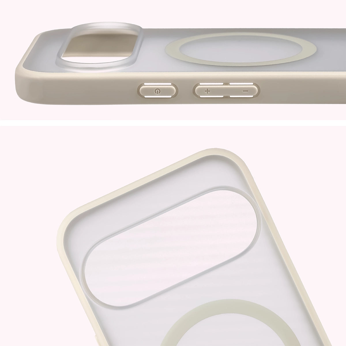Schutzhülle mit Magnetring + gehärtetem Glas für Google Pixel 11 Pro XL / 10 Pro XL, Bizon MatteO Pack, Getönt-Beige (5/9)
