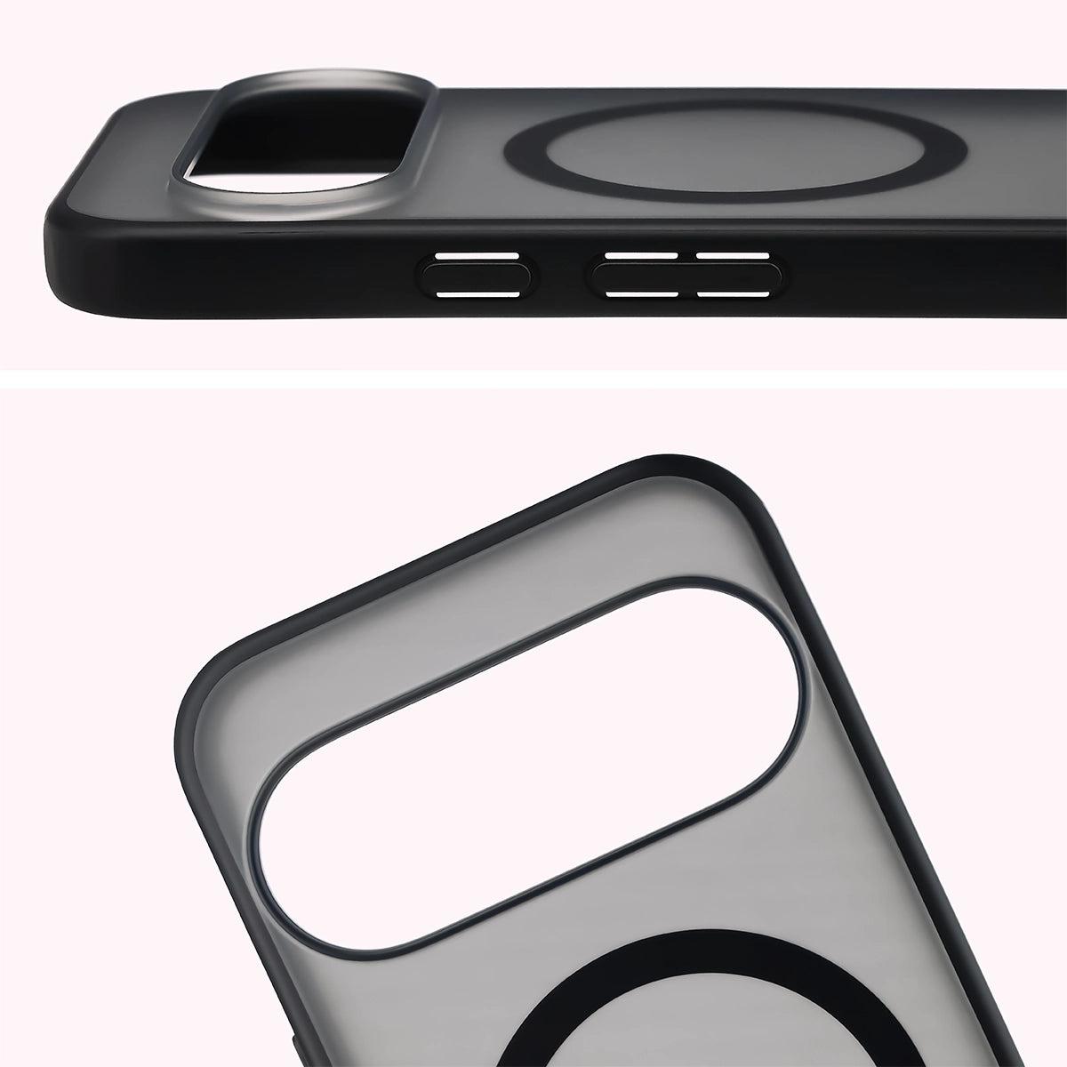 Schutzhülle mit Magnetring + gehärtetem Glas für Google Pixel 11 Pro XL / 10 Pro XL, Bizon MatteO Pack, Getönt-Schwarz (5/9)
