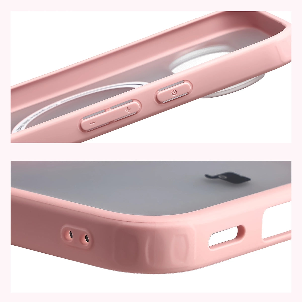 Schutzhülle mit Magnetring + gehärtetem Glas für Google Pixel 11 Pro XL / 10 Pro XL, Bizon MatteO Pack, Getönt-Hellrosa (6/9)