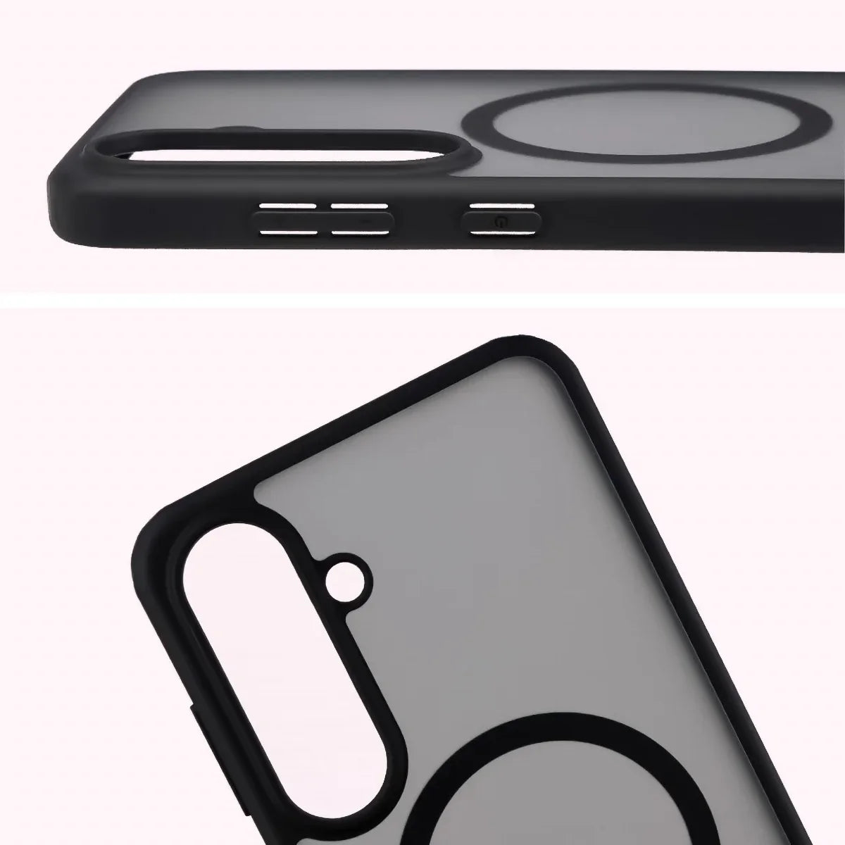 Schutzhülle mit Magnetring + gehärtetem Glas für Galaxy S26 FE / S25 FE, Bizon MatteO Pack, Getönt-Schwarz (5/9)
