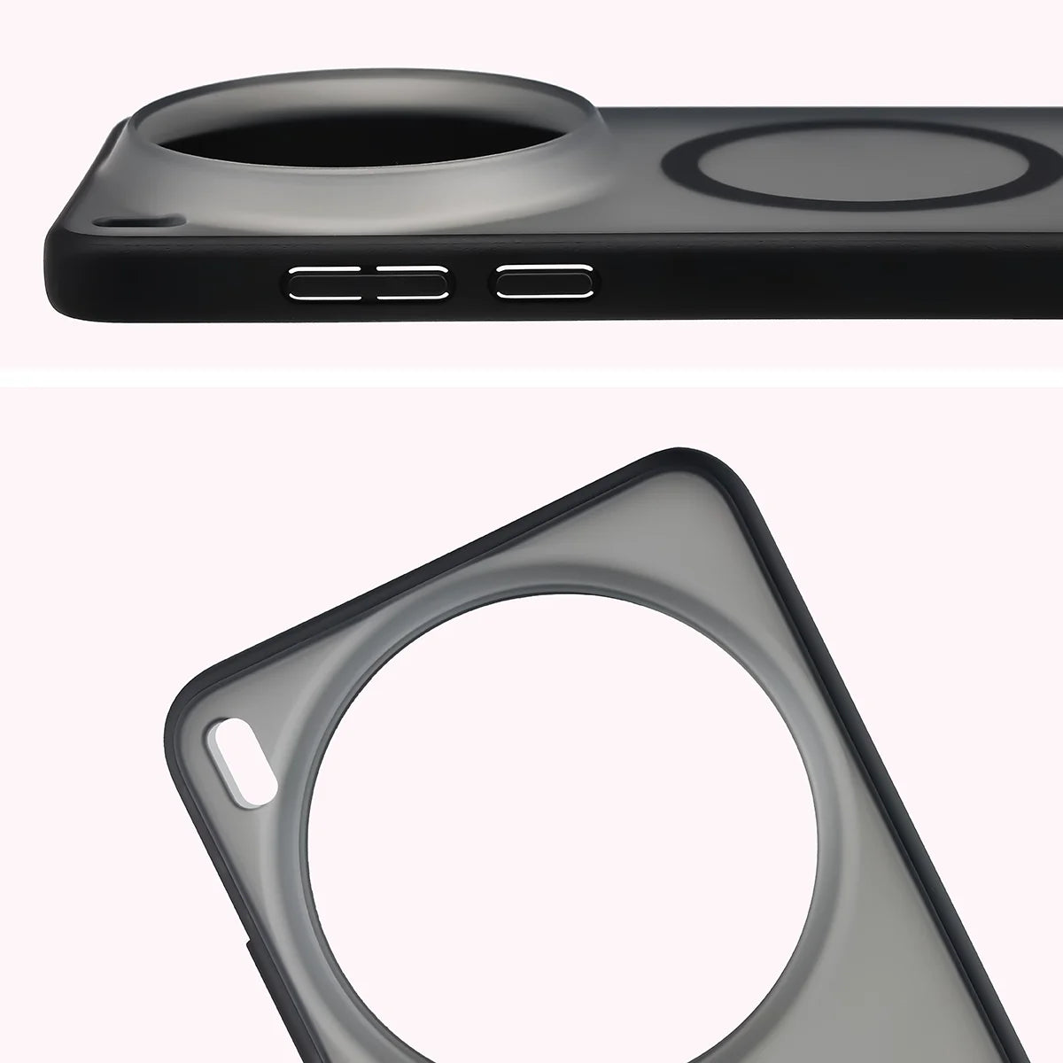 Schutzhülle mit Magnetring + gehärtetem Glas für Vivo X300 Ultra, Bizon MatteO Pack, Getönt-Schwarz