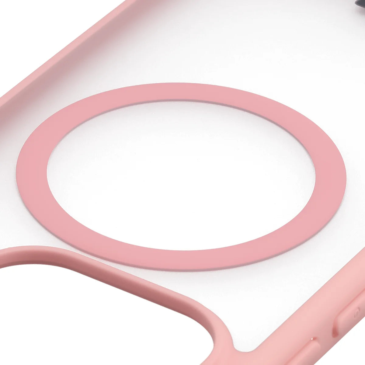 Schutzhülle mit Magnetring + gehärtetem Glas für Xiaomi 17T, Bizon MatteO Pack, Getönt-Hellrosa