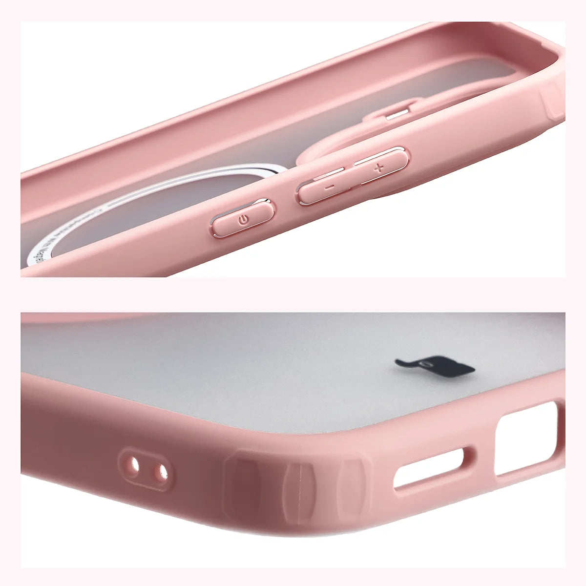 Schutzhülle mit Magnetring + gehärtetem Glas für Xiaomi 17T, Bizon MatteO Pack, Getönt-Hellrosa