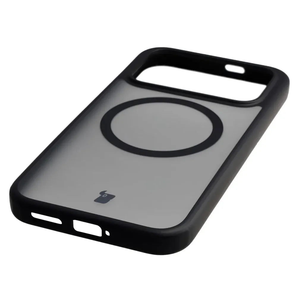 Handyhülle mit Magnetring + gehärtetem Glas für Xiaomi POCO F9 Pro, Bizon MatteO Pack, Getönt-Schwarz (7/9)