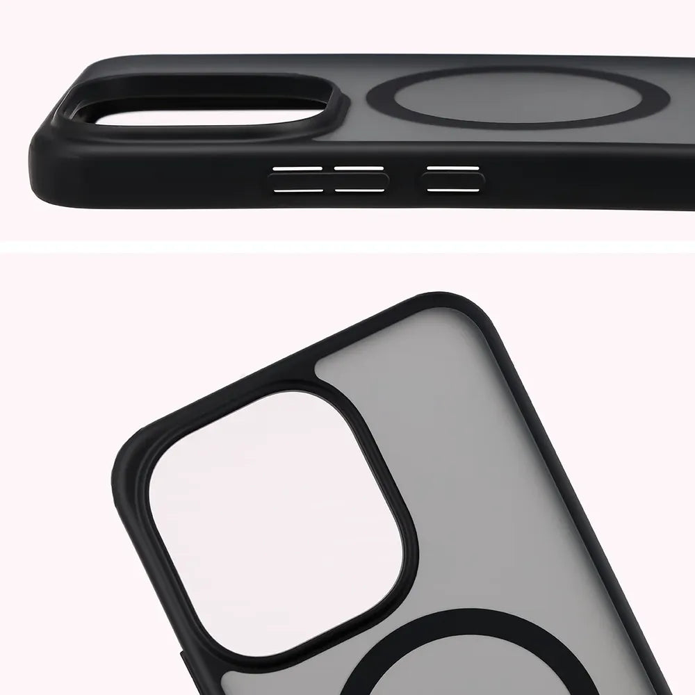 Handyhülle mit Magnetring + gehärtetem Glas für Xiaomi Redmi Note 17 4G/5G, Bizon MatteO Pack, Getönt-Schwarz (5/9)
