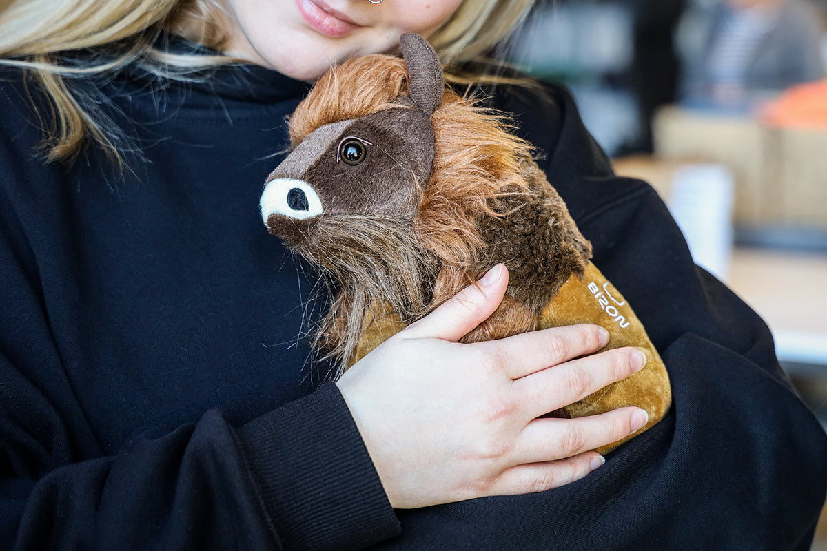 Plüschmaskottchen Bizon, Braun