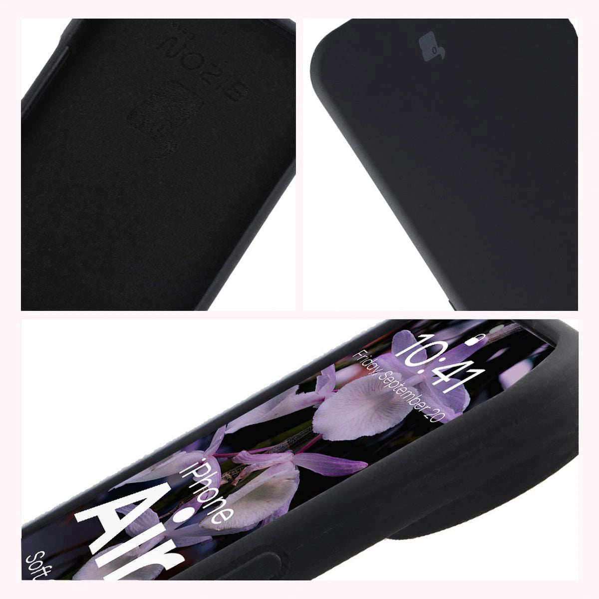 Silikon Handyhülle für iPhone Air, Bizon Soft Case, Schwarz