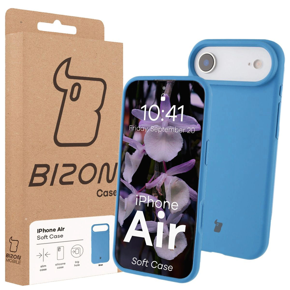 Silikon Handyhülle für iPhone Air, Bizon Soft Case, Blau