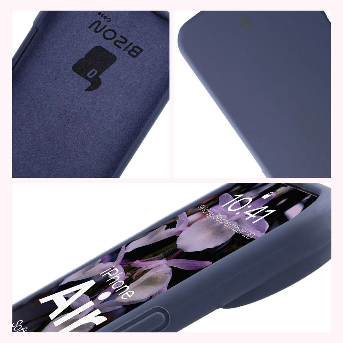Silikon Handyhülle für iPhone Air, Bizon Soft Case, Dunkelblau