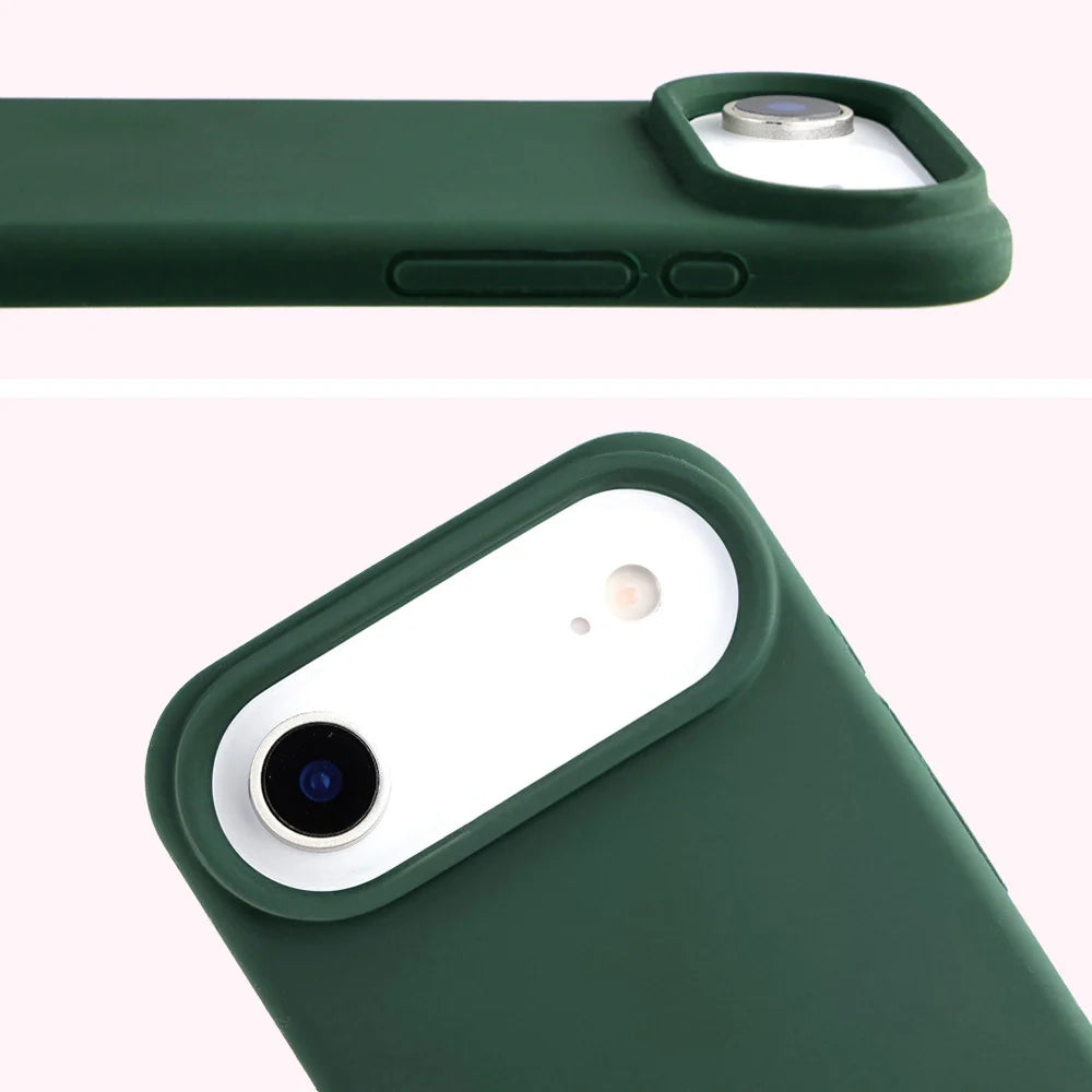 Silikon Handyhülle für iPhone Air, Bizon Soft Case, Dunkelgrün
