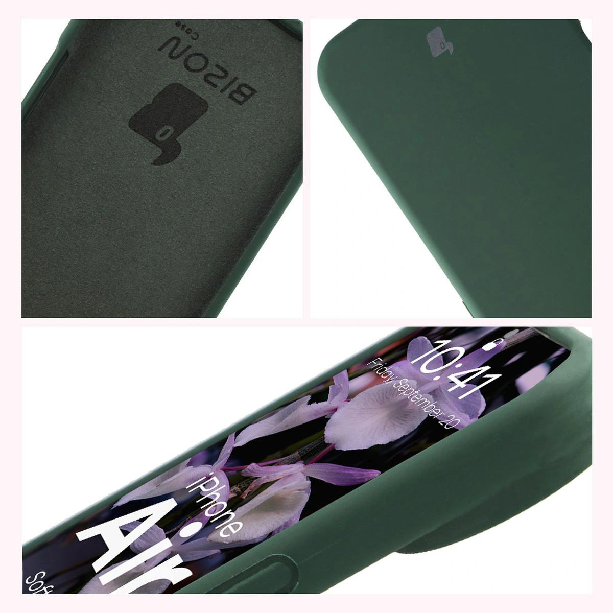 Silikon Handyhülle für iPhone Air, Bizon Soft Case, Dunkelgrün