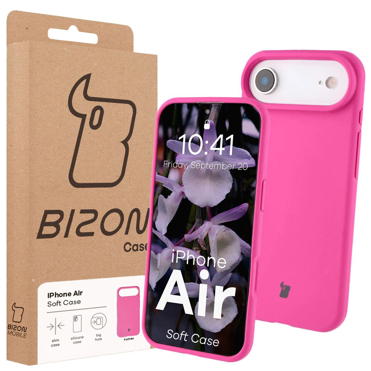 Silikon Handyhülle für iPhone Air, Bizon Soft Case, Dunkelpink