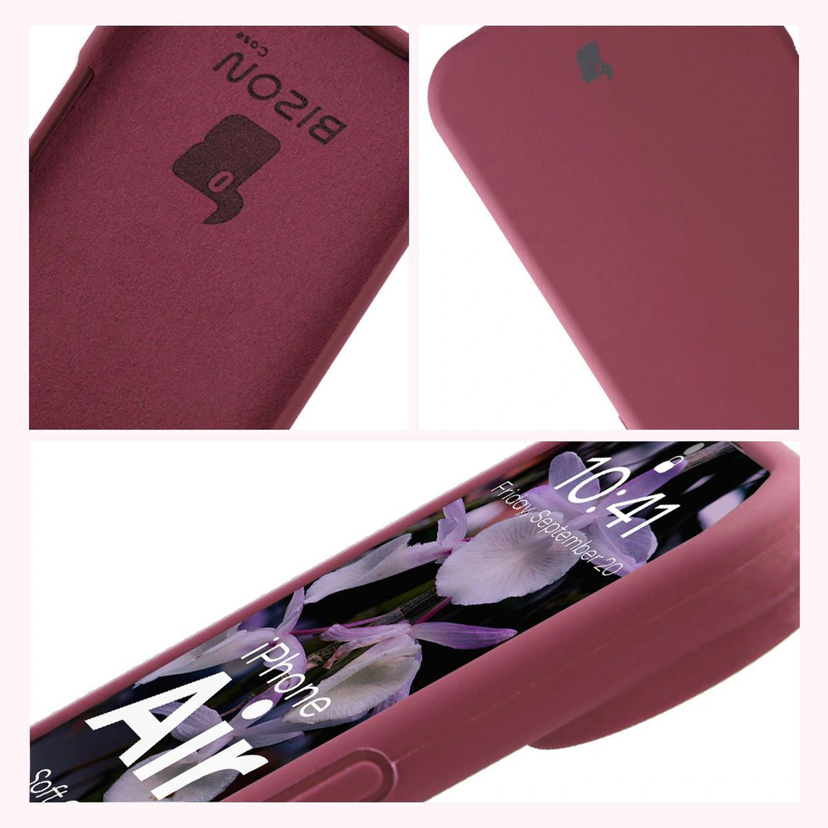 Silikon Handyhülle für iPhone Air, Bizon Soft Case, Pflaumenfarbe