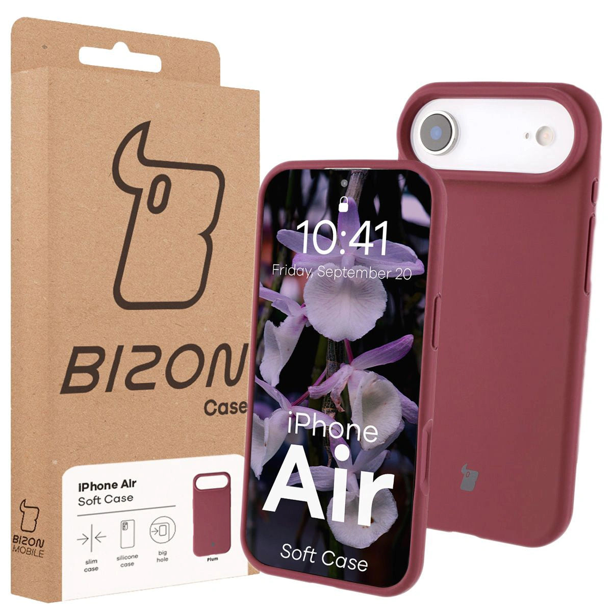 Silikon Handyhülle für iPhone Air, Bizon Soft Case, Pflaumenfarbe