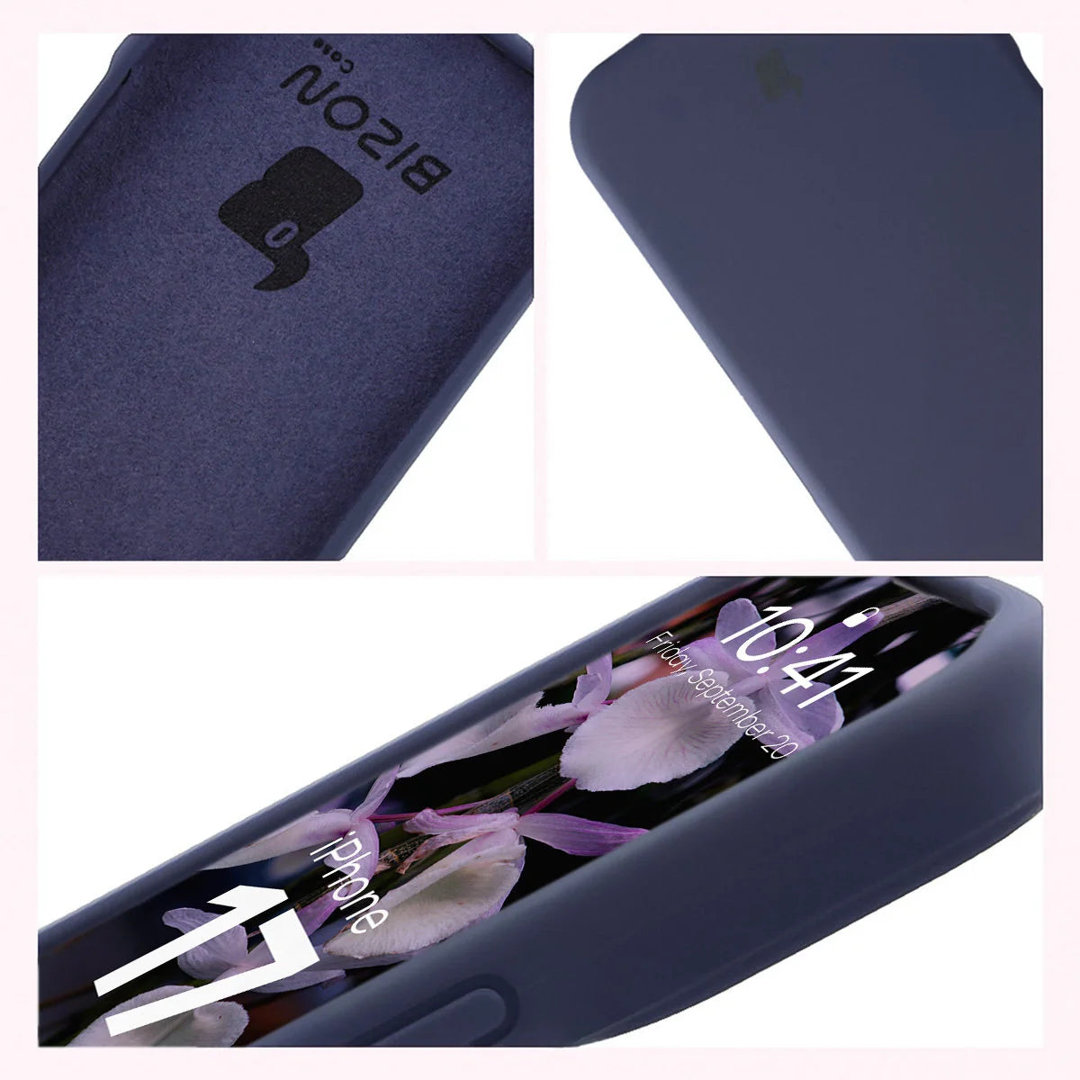 Silikon Handyhülle für iPhone 17, Bizon Soft Case, Dunkelblau