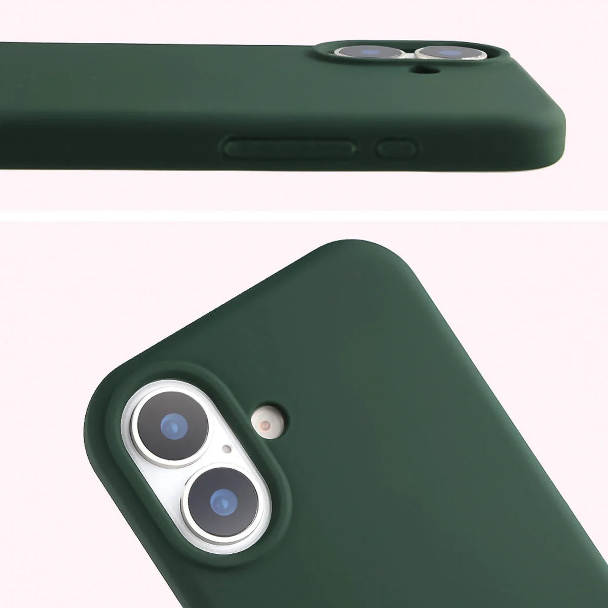 Silikon Handyhülle für iPhone 17, Bizon Soft Case, Dunkelgrün