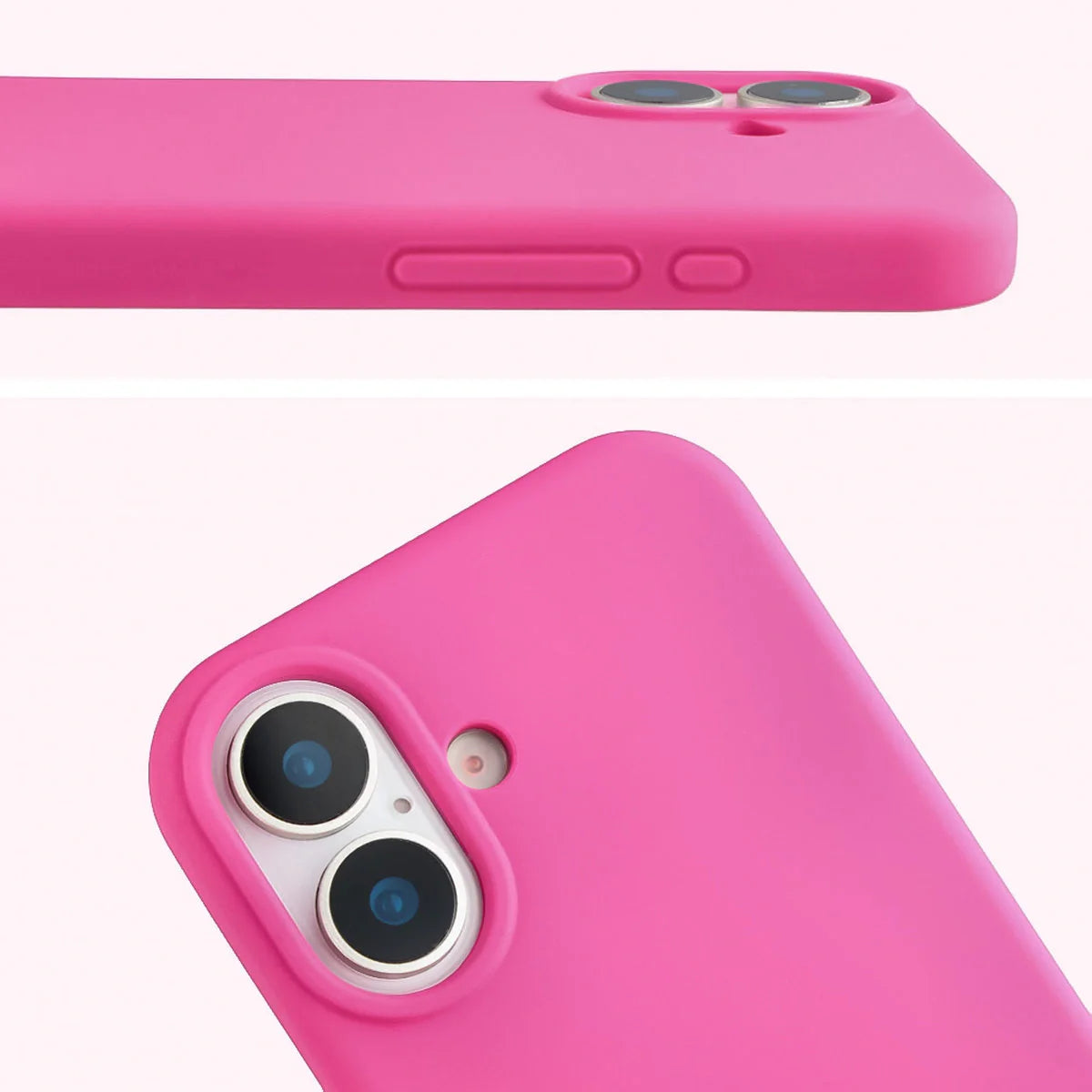 Silikon Handyhülle für iPhone 17, Bizon Soft Case, Dunkelpink