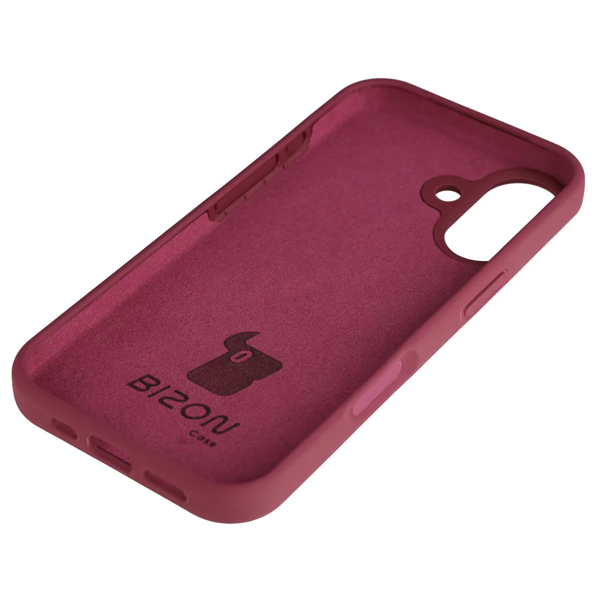 Silikon Handyhülle für iPhone 17, Bizon Soft Case, Pflaumenfarbe