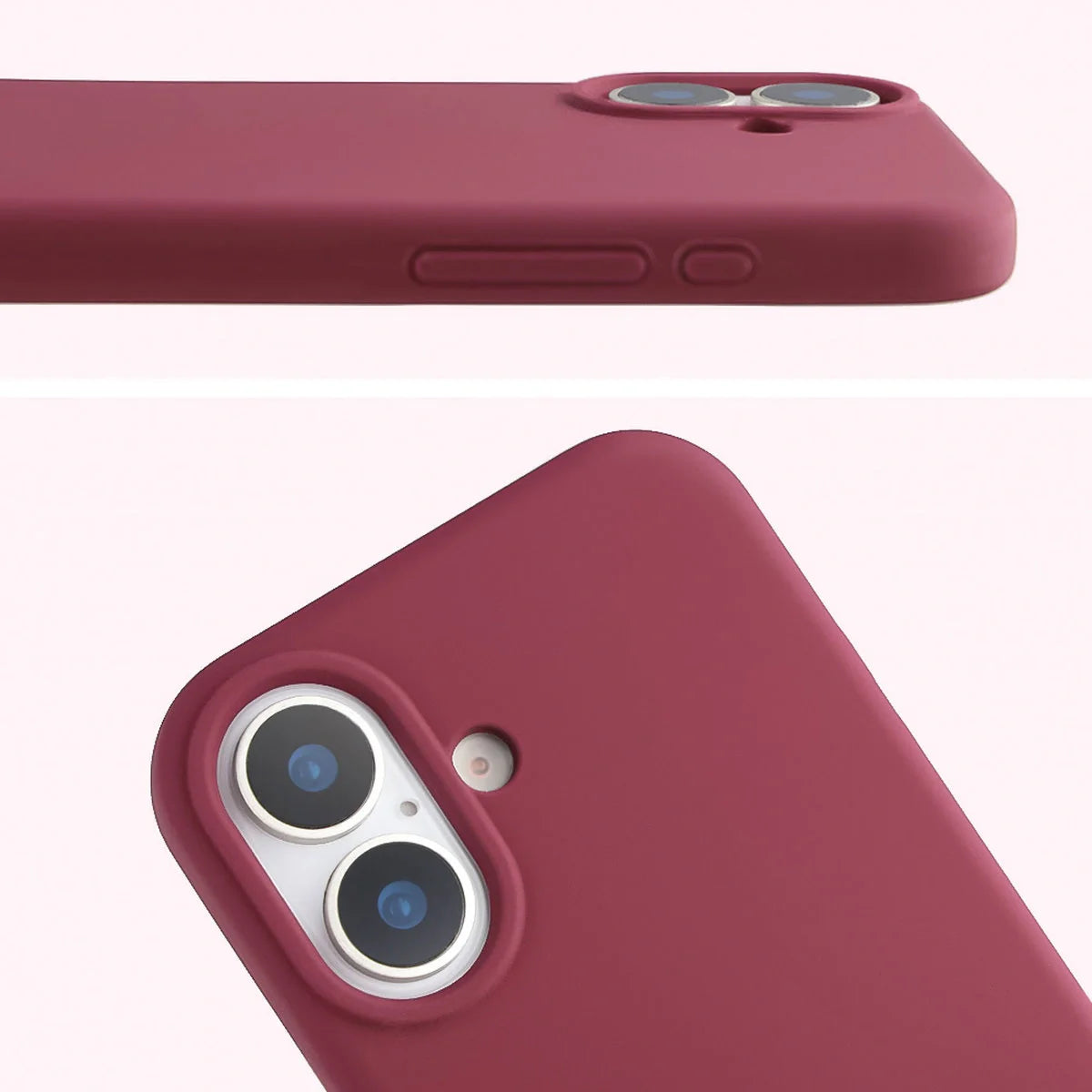 Silikon Handyhülle für iPhone 17, Bizon Soft Case, Pflaumenfarbe