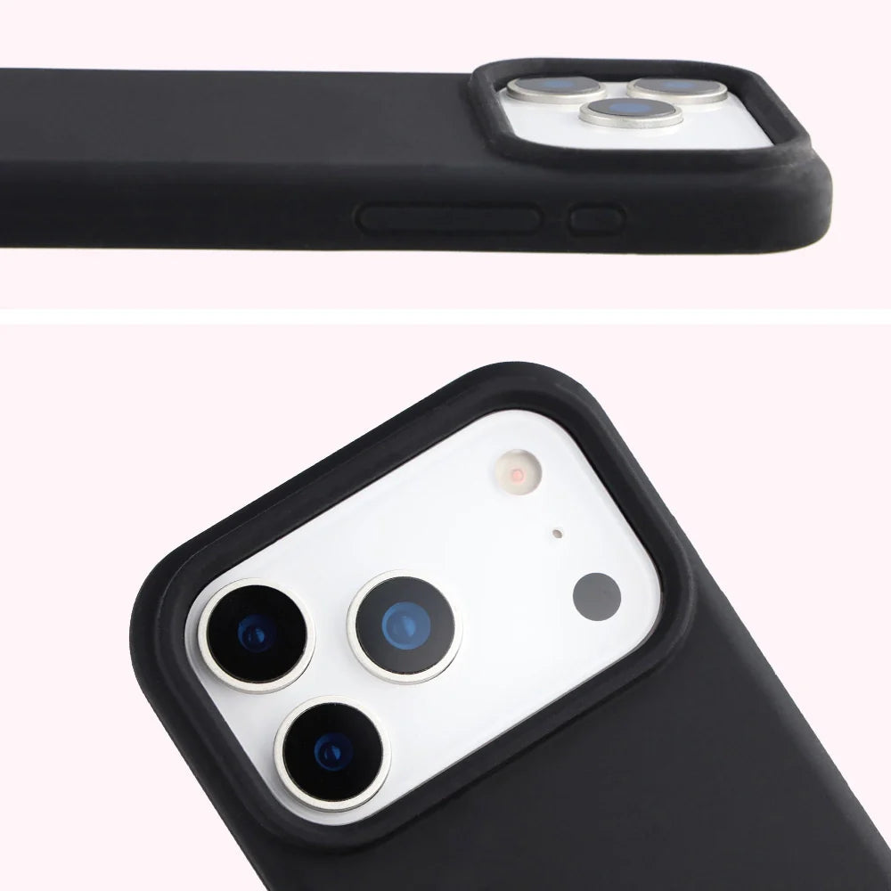 Silikon Handyhülle für iPhone 17 Pro, Bizon Soft Case, Schwarz