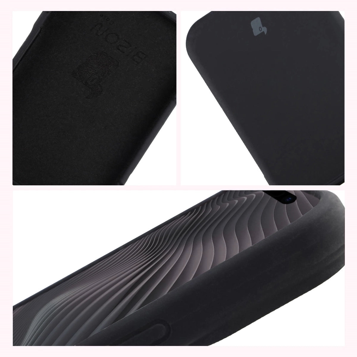 Silikon Handyhülle für iPhone 17 Pro, Bizon Soft Case, Schwarz