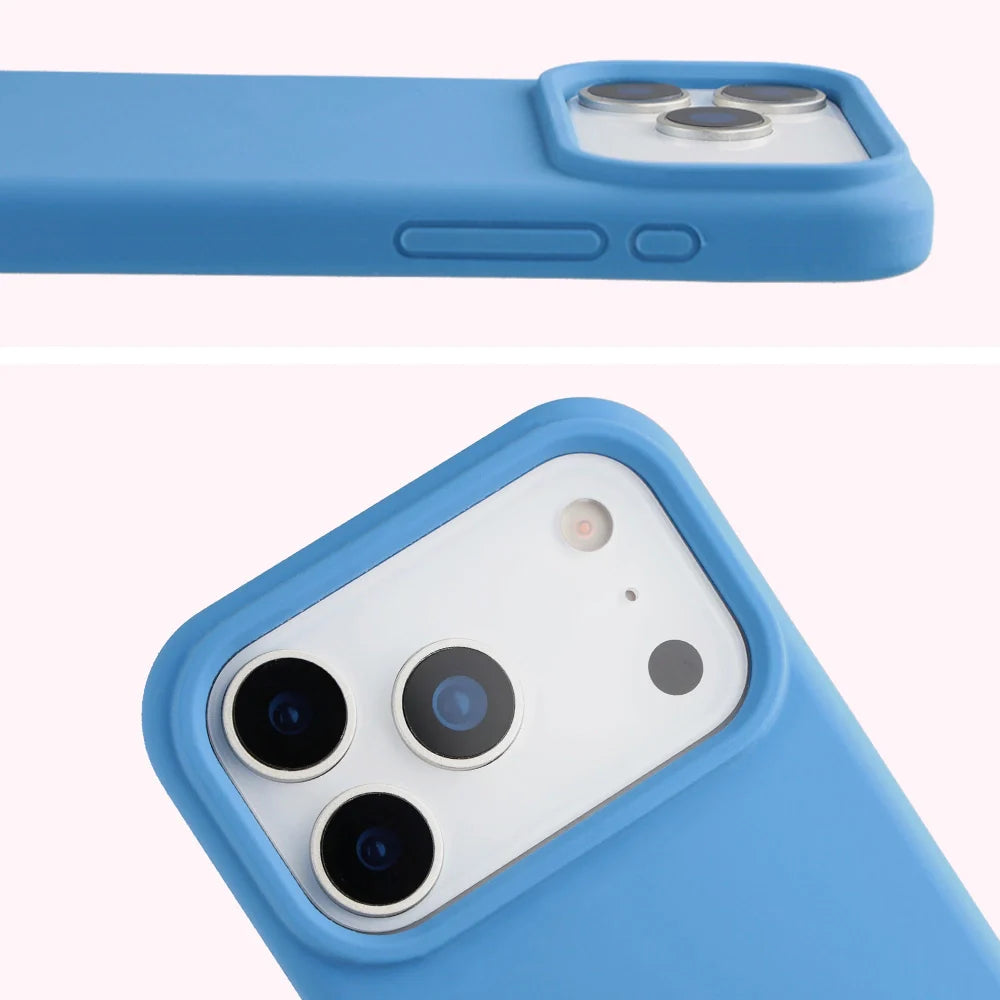 Silikon Handyhülle für iPhone 17 Pro, Bizon Soft Case, Blau
