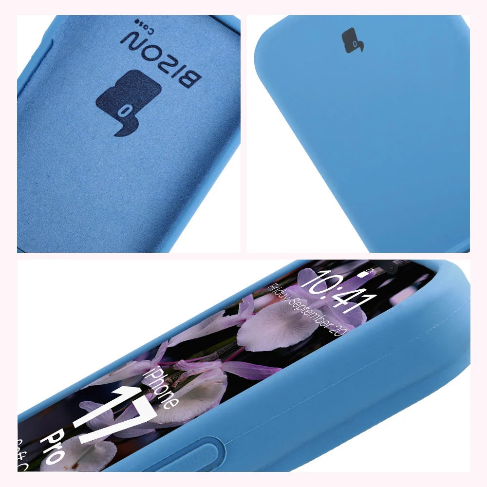 Silikon Handyhülle für iPhone 17 Pro, Bizon Soft Case, Blau