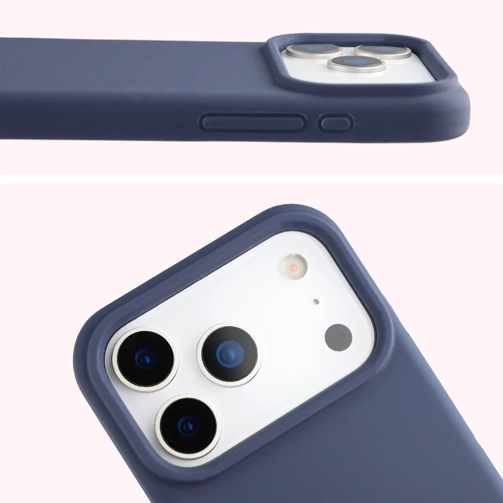 Silikon Handyhülle für iPhone 17 Pro, Bizon Soft Case, Dunkelblau