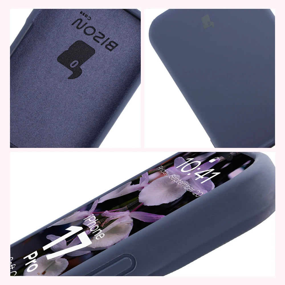 Silikon Handyhülle für iPhone 17 Pro, Bizon Soft Case, Dunkelblau