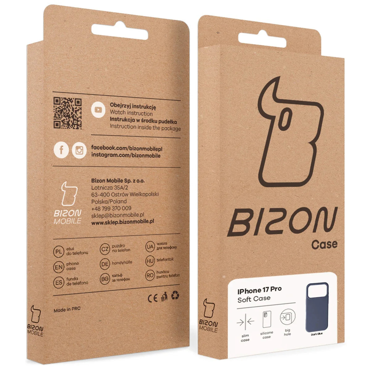 Silikon Handyhülle für iPhone 17 Pro, Bizon Soft Case, Dunkelblau