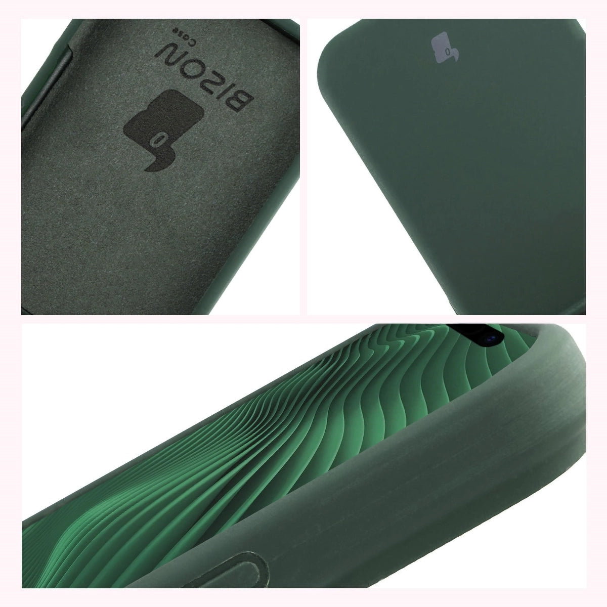 Silikon Handyhülle für iPhone 17 Pro, Bizon Soft Case, Dunkelgrün