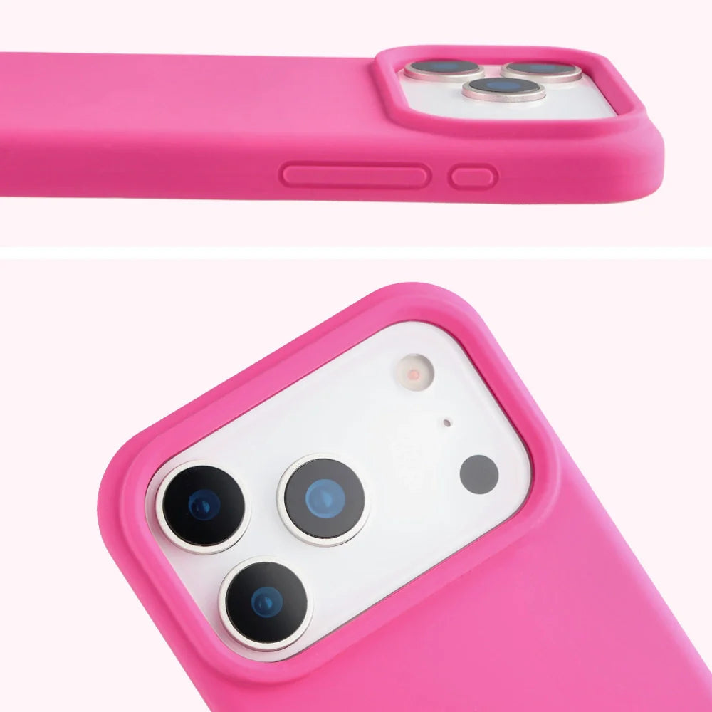 Silikon Handyhülle für iPhone 17 Pro, Bizon Soft Case, Dunkelpink