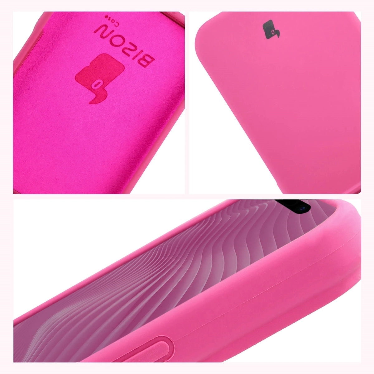 Silikon Handyhülle für iPhone 17 Pro, Bizon Soft Case, Dunkelpink