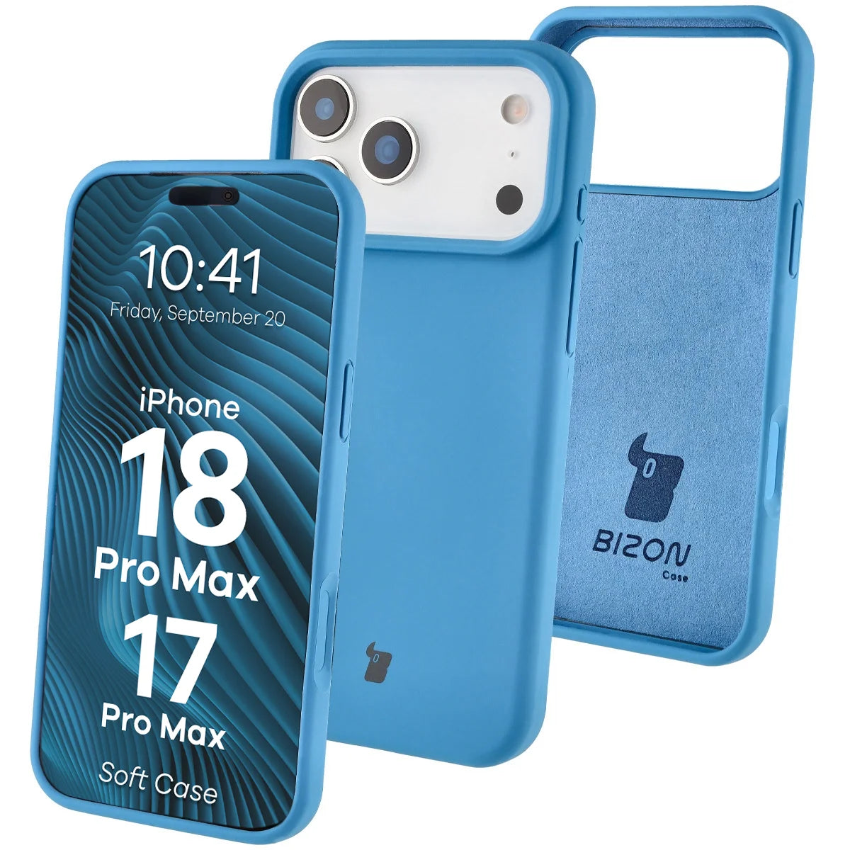 Silikon Handyhülle für iPhone 18 Pro Max / 17 Pro Max, Bizon Soft Case, Blau
