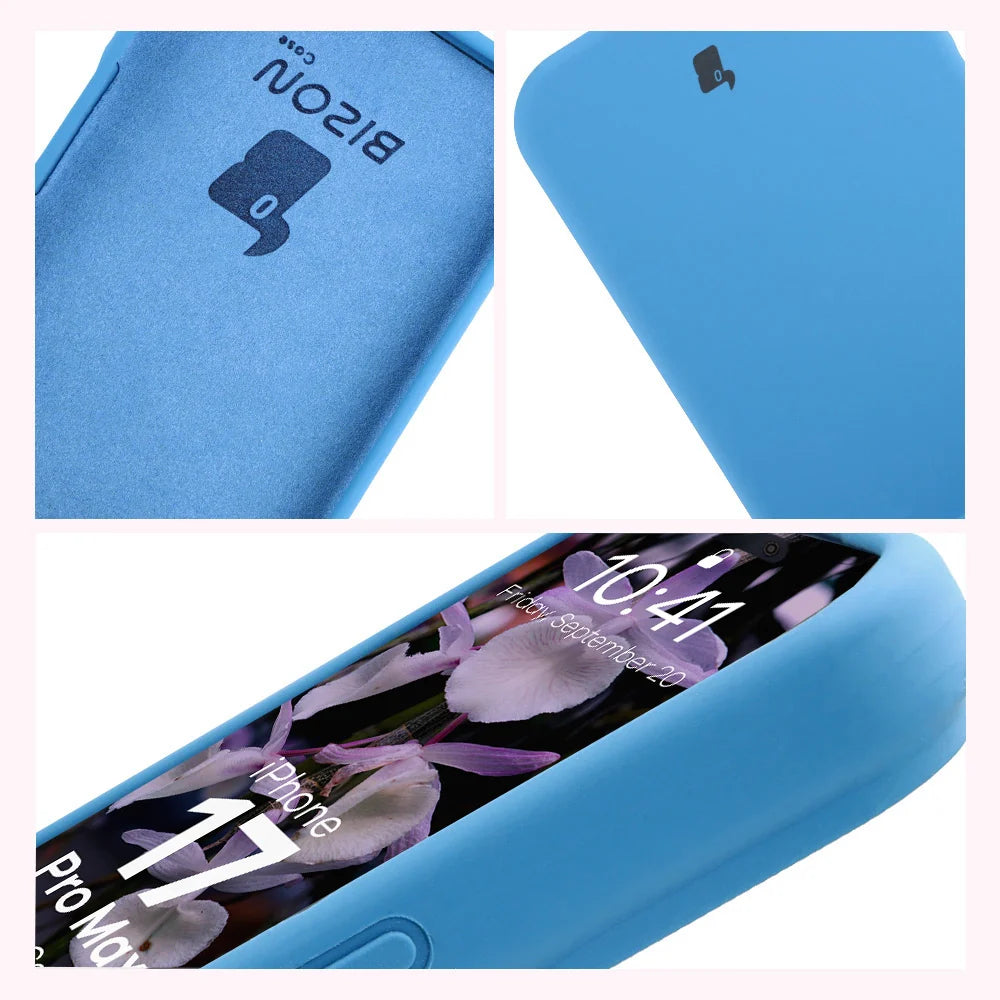 Silikon Handyhülle für iPhone 17 Pro Max, Bizon Soft Case, Blau