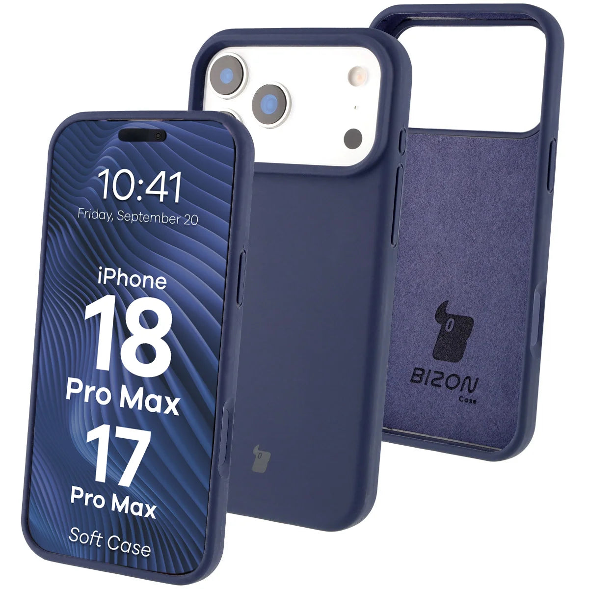 Silikon Handyhülle für iPhone 18 Pro Max / 17 Pro Max, Bizon Soft Case, Dunkelblau