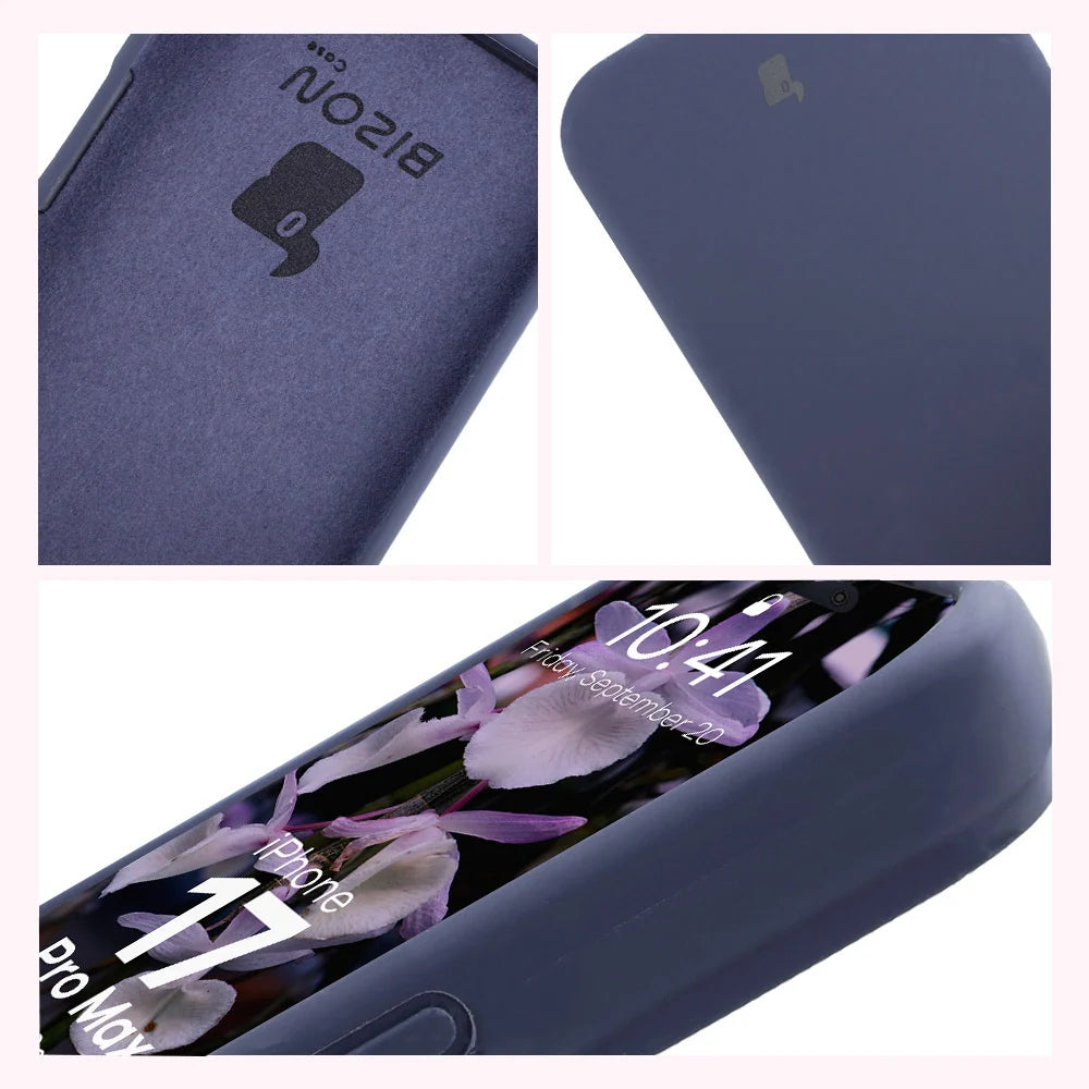 Silikon Handyhülle für iPhone 17 Pro Max, Bizon Soft Case, Dunkelblau