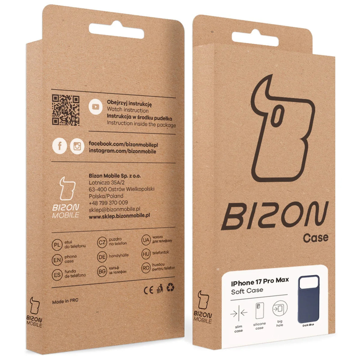 Silikon Handyhülle für iPhone 17 Pro Max, Bizon Soft Case, Dunkelblau