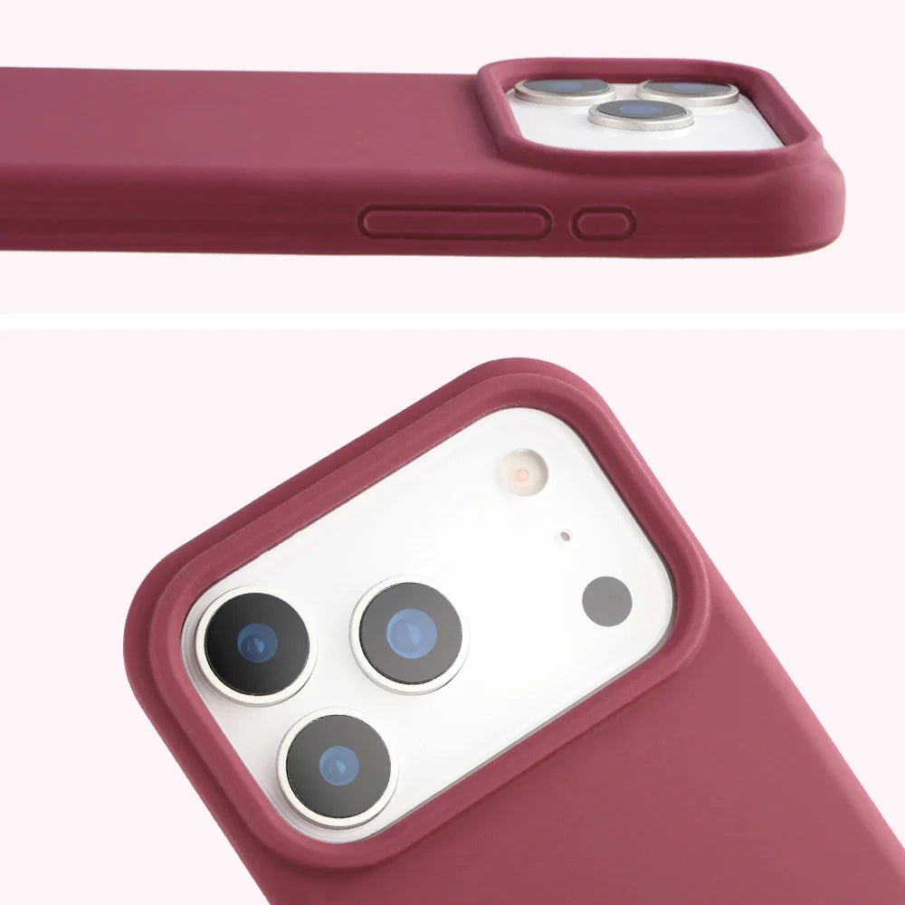Silikon Handyhülle für iPhone 17 Pro, Bizon Soft Case, Pflaumenfarbe
