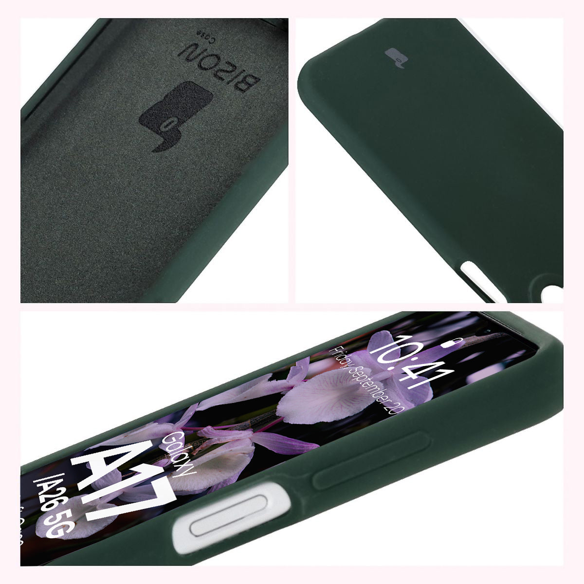 Silikon Handyhülle für Galaxy A17 5G / A26 5G, Bizon Soft Case, Dunkelgrün