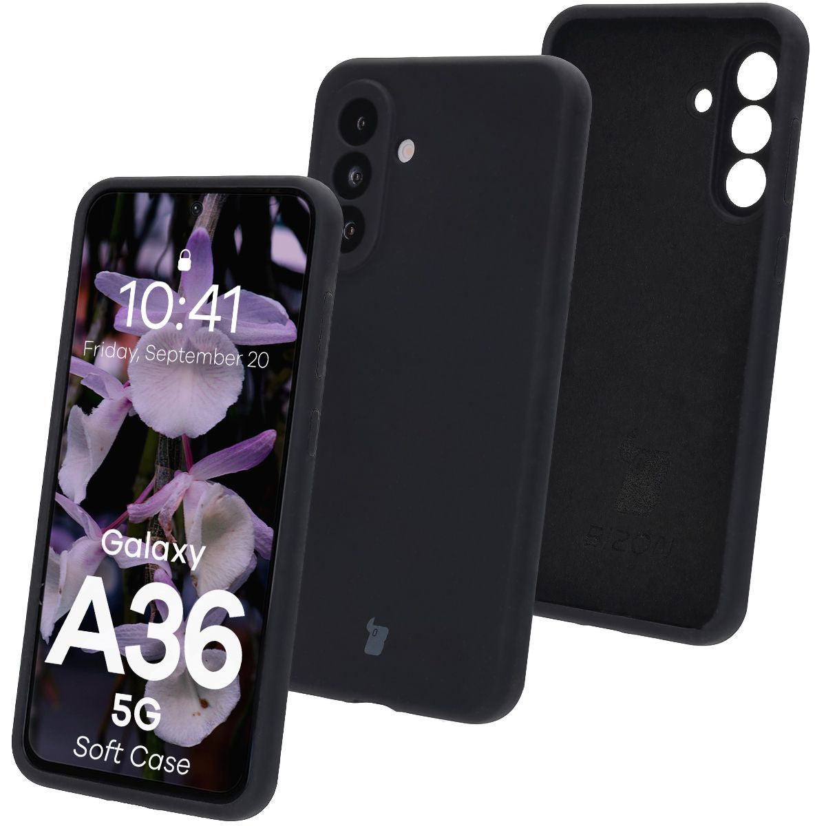 Silikon Handyhülle für Galaxy A36 5G, Bizon Soft Case, Schwarz