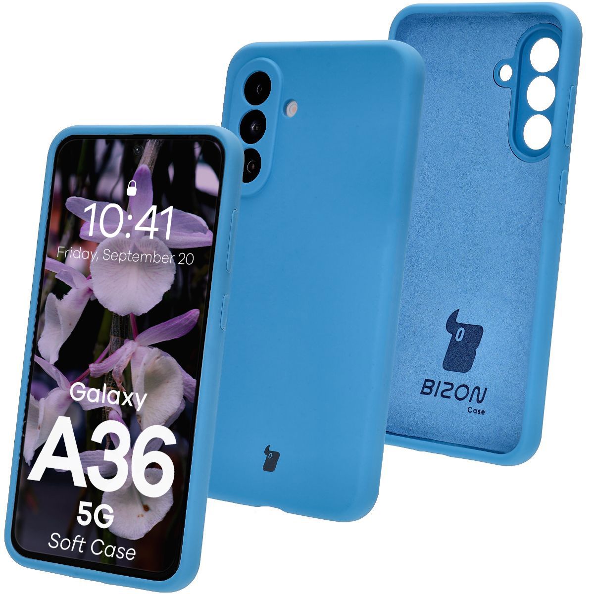 Silikon Handyhülle für Galaxy A36 5G, Bizon Soft Case, Blau